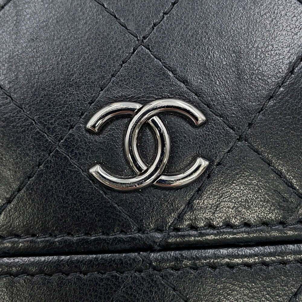 CHANEL Black Lambskin Leather Logo Wallet - Picture 13 of 14